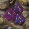 Resin Rune Dice Divination Tool – Set of 3 in Purple and Blue