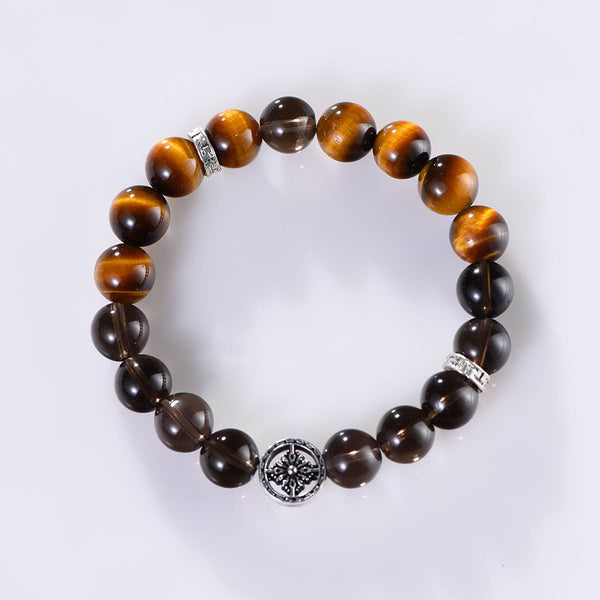 Smoky Quartz and Golden Tiger's Eye Energy Bracelet