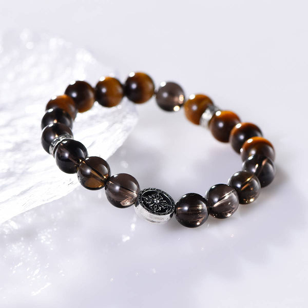 Smoky Quartz and Golden Tiger's Eye Energy Bracelet