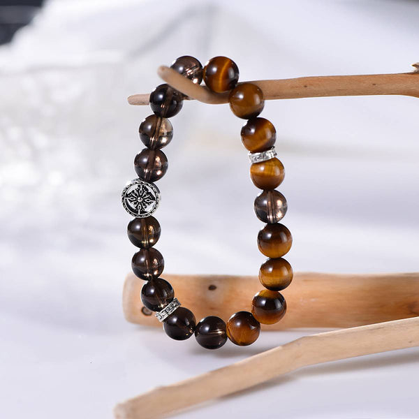 Smoky Quartz and Golden Tiger's Eye Energy Bracelet