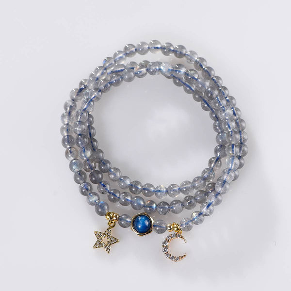 Star-Moon Gray Moonstone Energy Bracelet