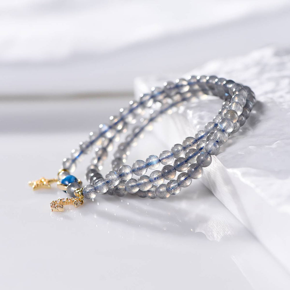 Star-Moon Gray Moonstone Energy Bracelet