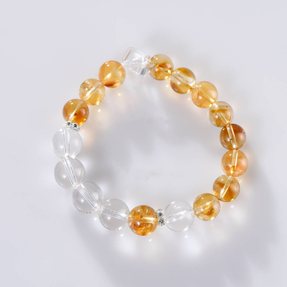 Citrine and Clear Quartz Energy Bracelet