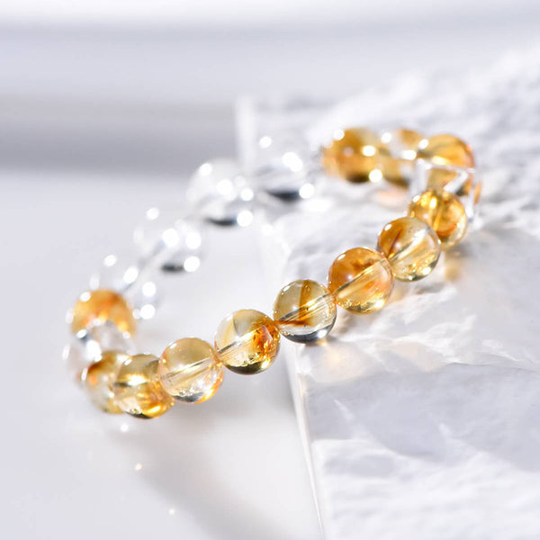 Citrine and Clear Quartz Energy Bracelet