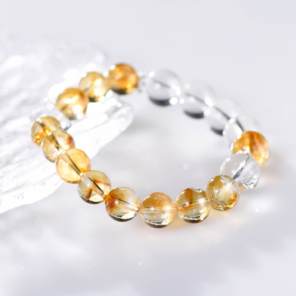 Citrine and Clear Quartz Energy Bracelet