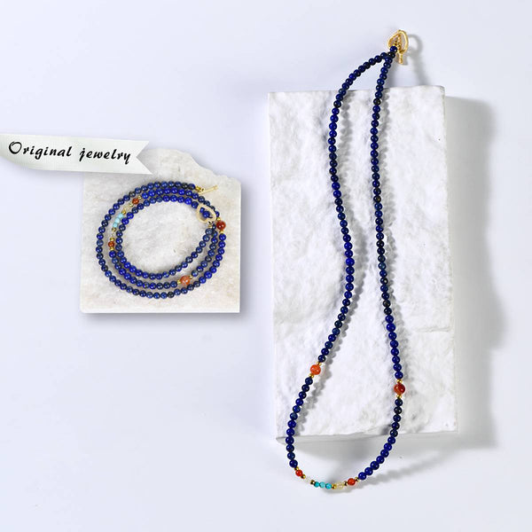 Lapis lazuli Crystal Energy Necklace and Bracelet Duo