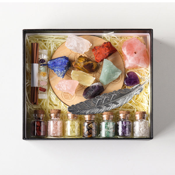7 Chakras Crystal Gravel Drift Bottle Set