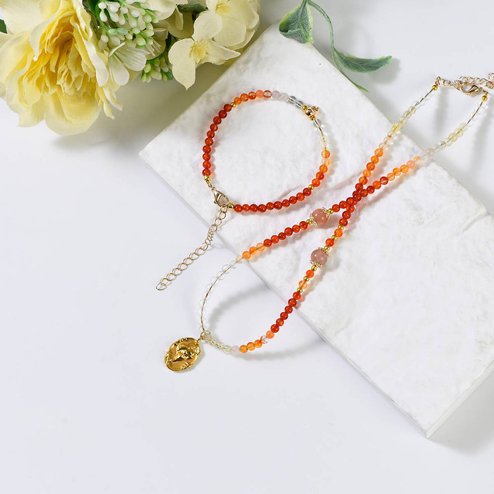 Red Agate Crystal Energy Necklace