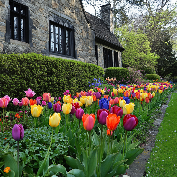 Vibrant Multicolor Tulip Flower Seeds for Stunning Spring Gardens | Easy to Grow, Bright Blooms for Outdoor Landscaping, Pots, Borders, Home Decor | Mixed Tulip Varieties for Colorful Floral Displays