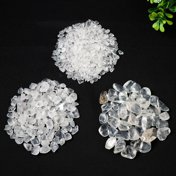 Clear Quartz Tumbled Chips for Jewelry and Energy Cleansing