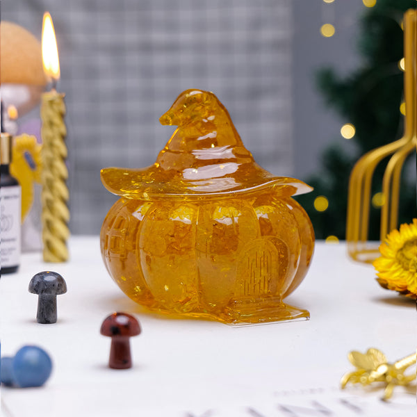 Natural Crystal Resin Pumpkin Hut Ornament