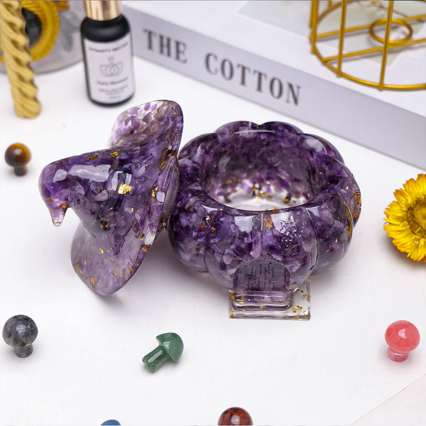 Natural Crystal Resin Pumpkin Hut Ornament