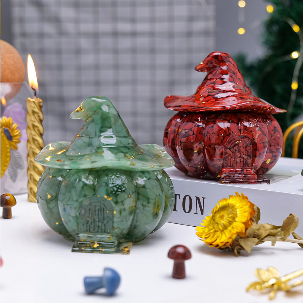 Natural Crystal Resin Pumpkin Hut Ornament