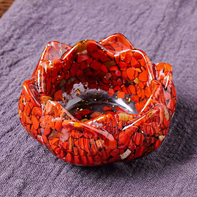 Natural Crystal Resin Lotus Ornament