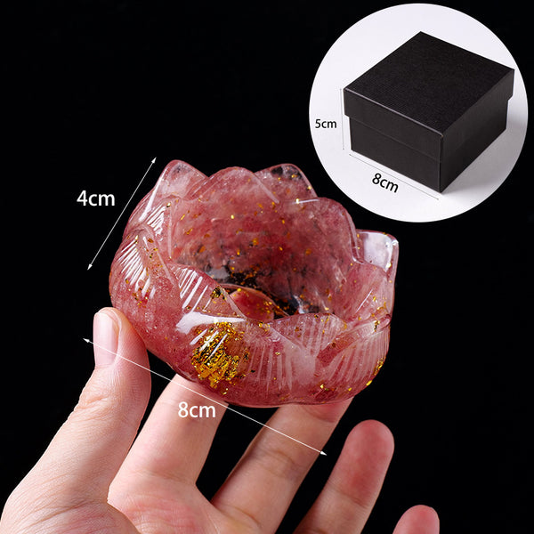 Natural Crystal Resin Lotus Ornament