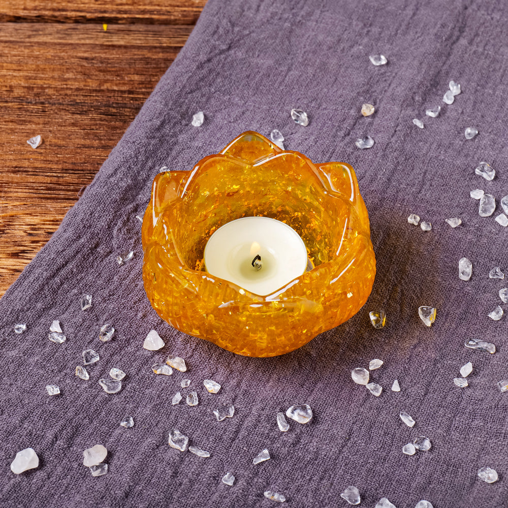 Natural Crystal Resin Lotus Ornament