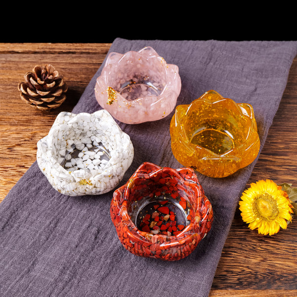 Natural Crystal Resin Lotus Ornament