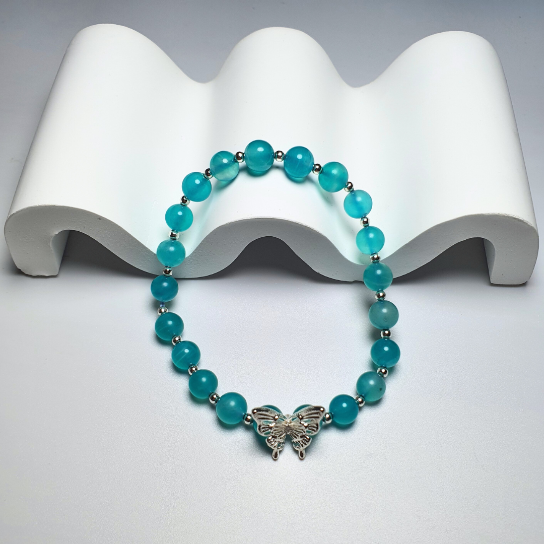 Premium Icy Amazonite Butterfly Bracelet