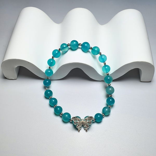 Premium Icy Amazonite Butterfly Bracelet