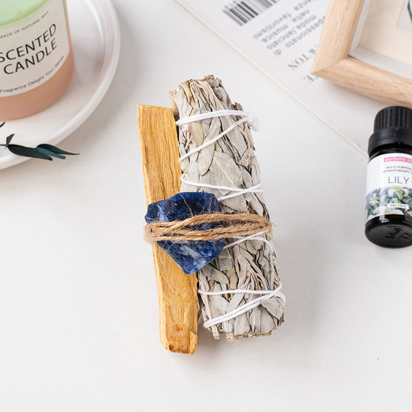 Sage Peruvian Palo Santo Crystal Set