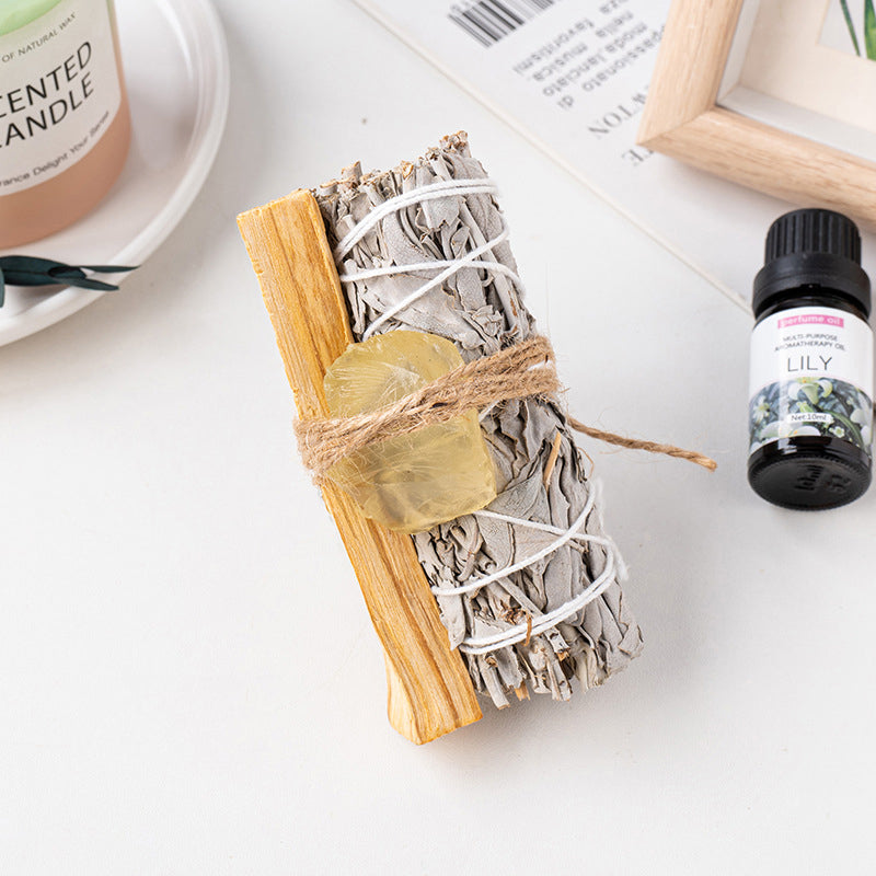 Sage Peruvian Palo Santo Crystal Set