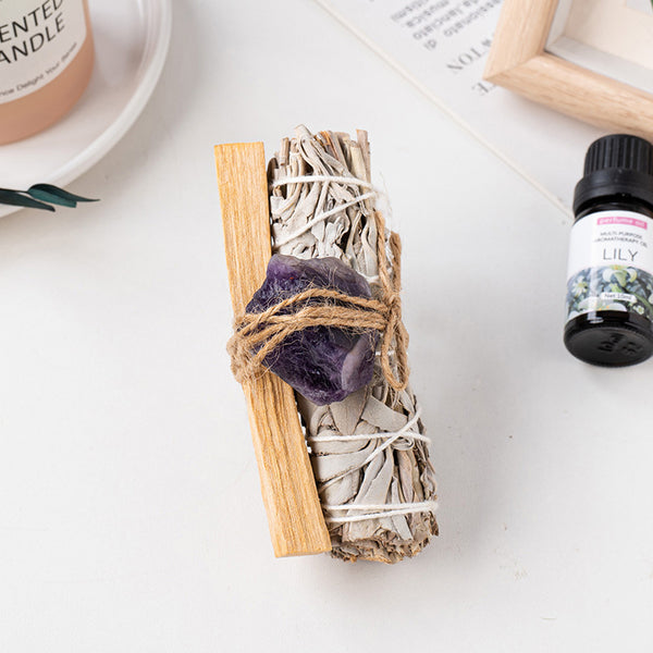 Sage Peruvian Palo Santo Crystal Set