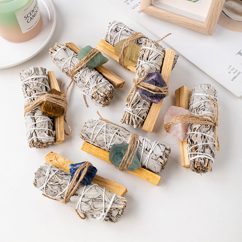 Sage Peruvian Palo Santo Crystal Set