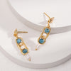 Vintage Amazonite Pearl Earrings-Gold Plated 925 Sterling Silver
