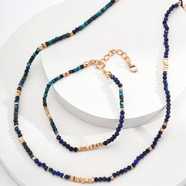 Vintage Beaded Lapis Lazuli Necklace/Bracelet