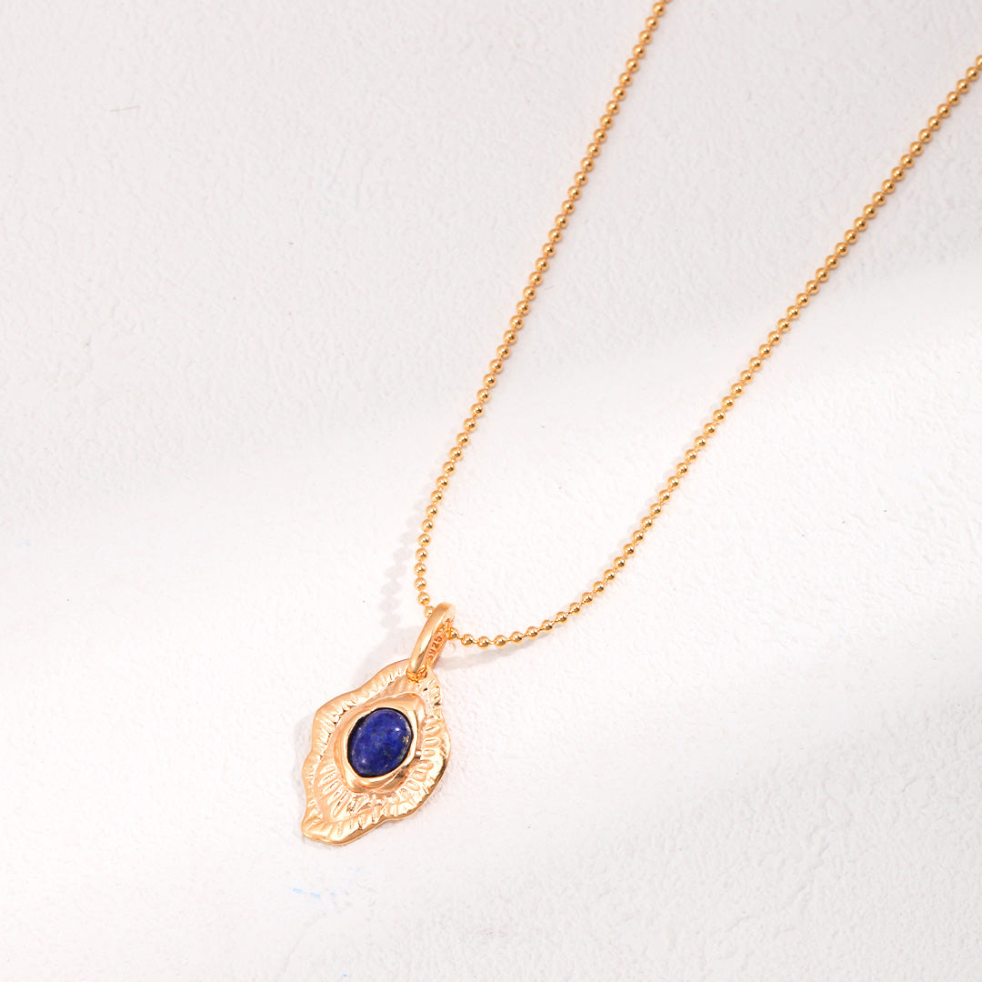 Vintage Lapis Lazuli Necklace-Gold Plated 925 Sterling Silver
