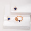 Vintage Rectangular Lapis Lazuli Ring-Gold Plated 925 Sterling Silver