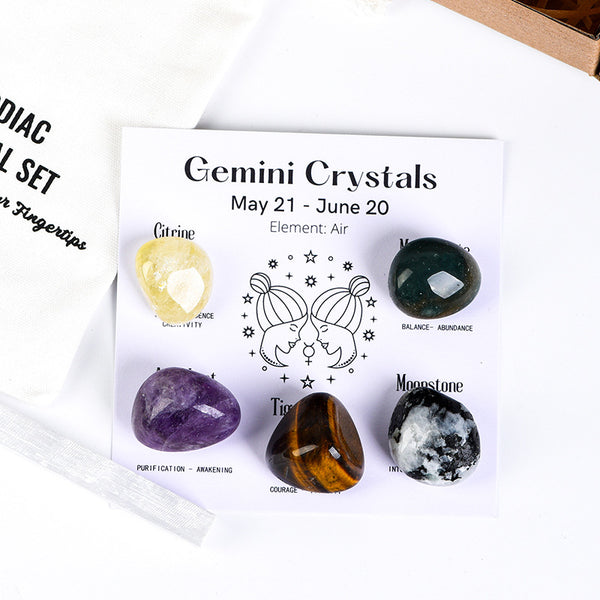 Zodiac Crystal Stone Energy Set Box