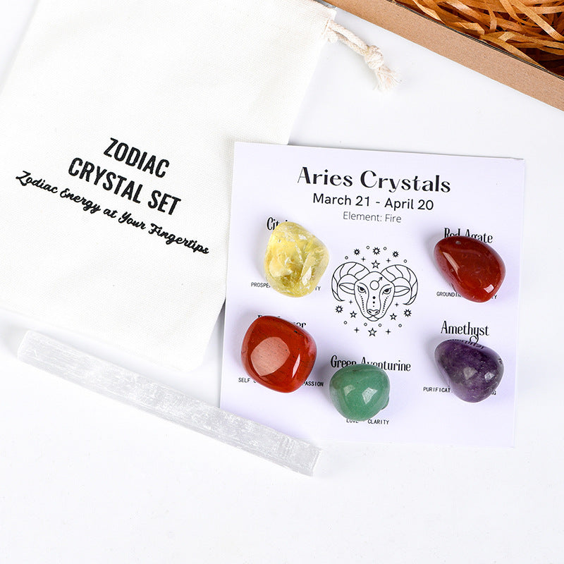 Zodiac Crystal Stone Energy Set Box