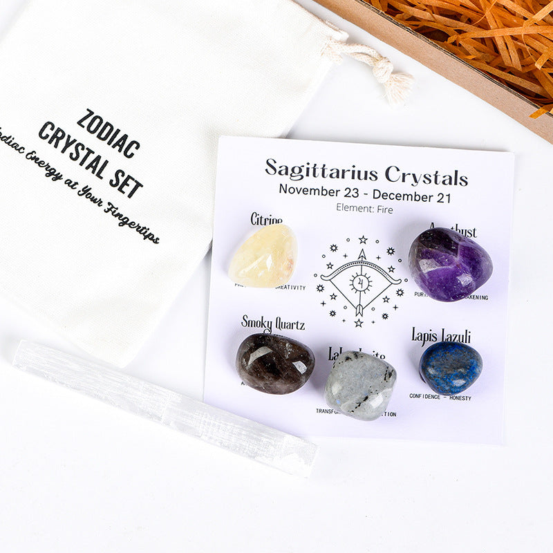 Zodiac Crystal Stone Energy Set Box
