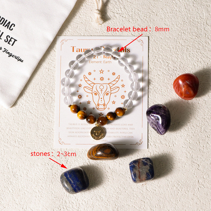 Zodiac Energy Crystal Stone Bracelet Set