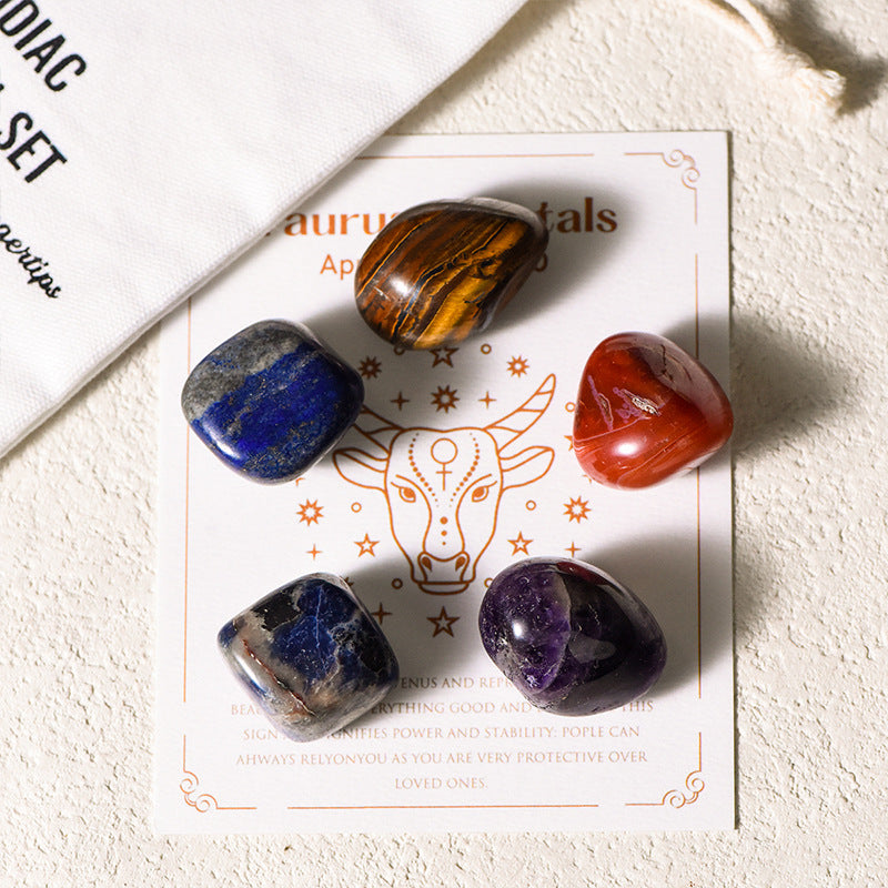 Zodiac Energy Crystal Stone Bracelet Set