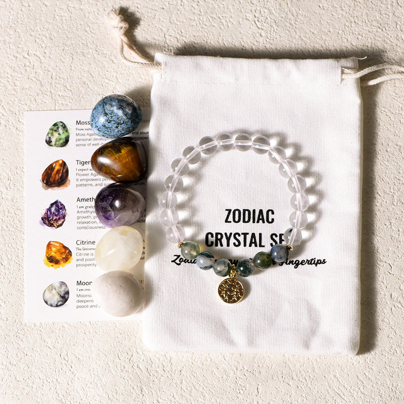 Zodiac Energy Crystal Stone Bracelet Set